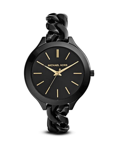 michael kors slim runway watch black chain|michael kors watch 250300.